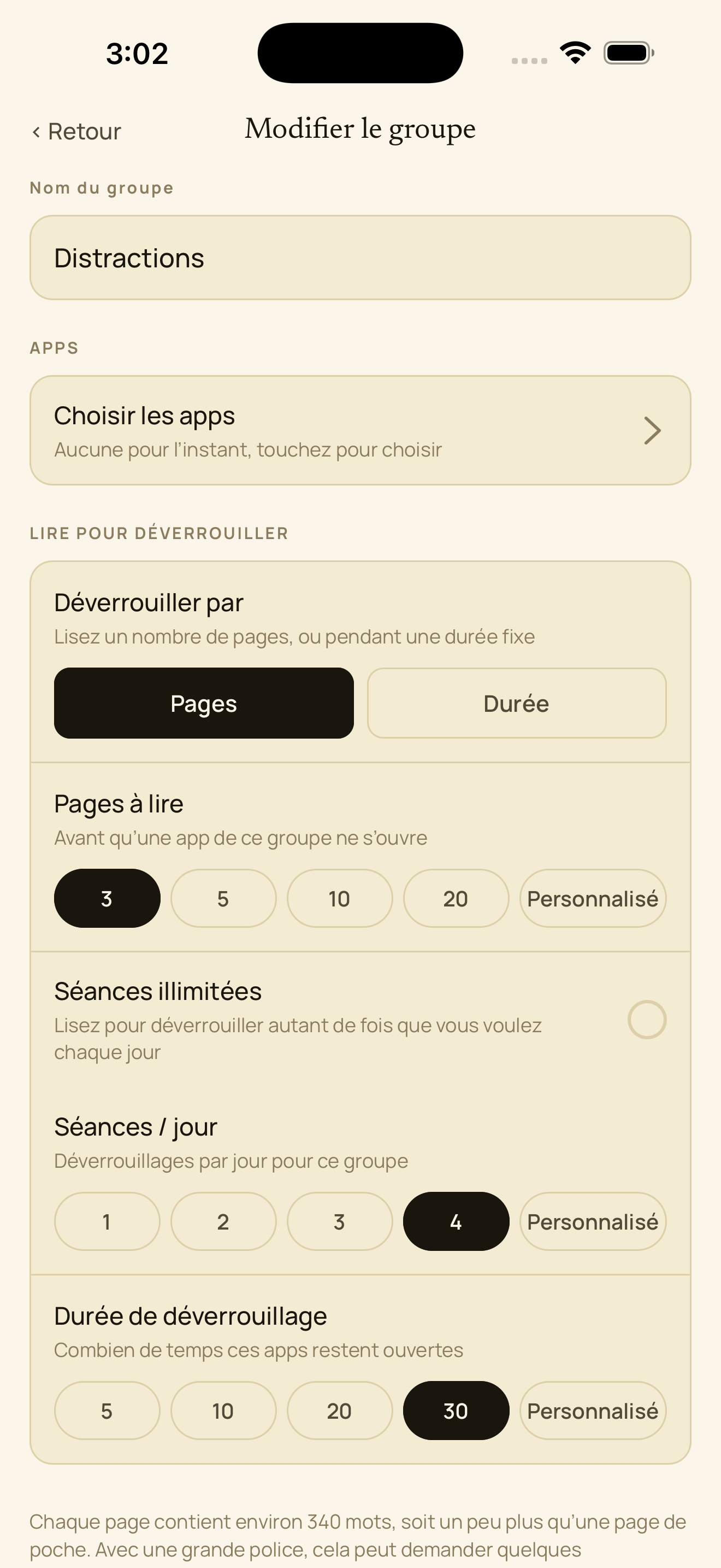 Définissez un objectif de lecture pour chaque groupe d’applications