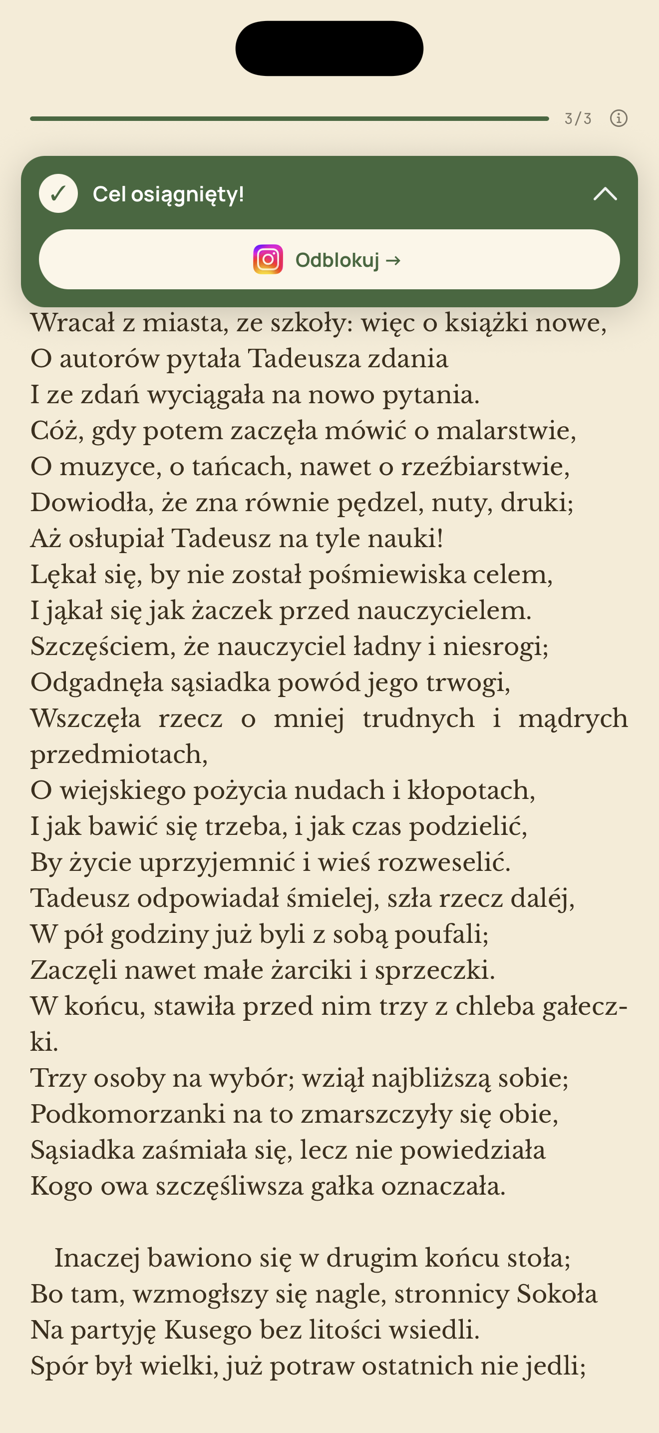 Przeczytaj kilka stron, aby odblokować aplikacje