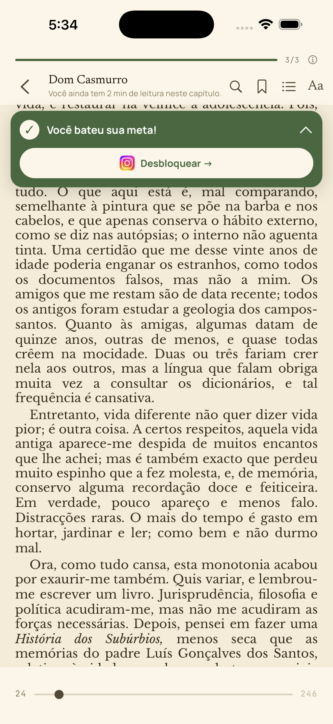 Leia algumas páginas para desbloquear seus aplicativos