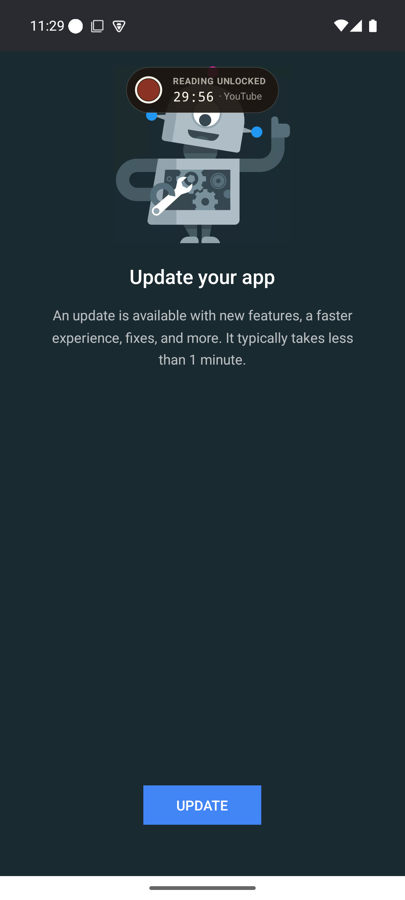 Blocked app unlocked with a countdown timer
